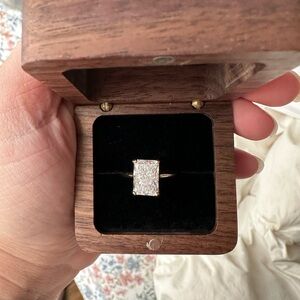 Radiant lab diamond ring